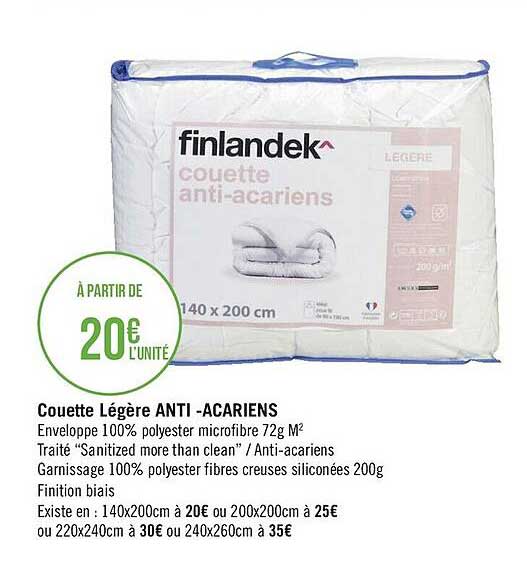 Couette Légère Anti-acariens Finlandek