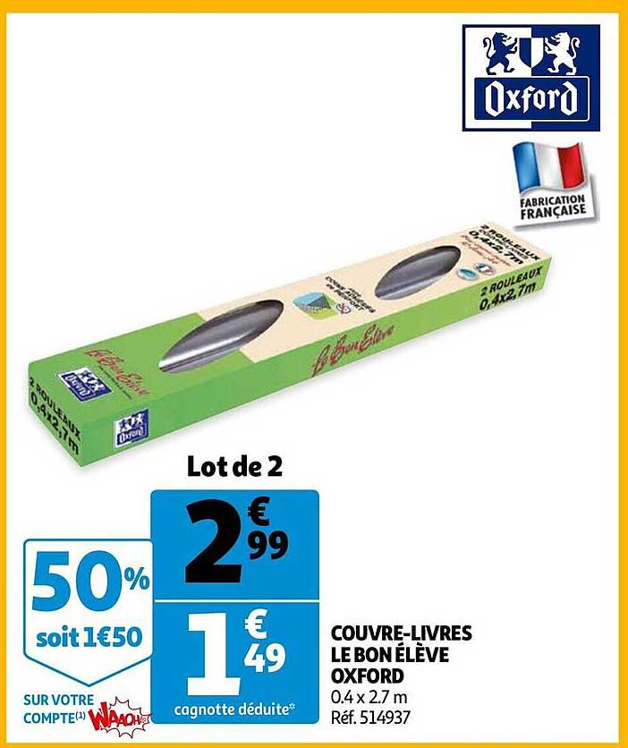 couvre-livres le bon élève oxford