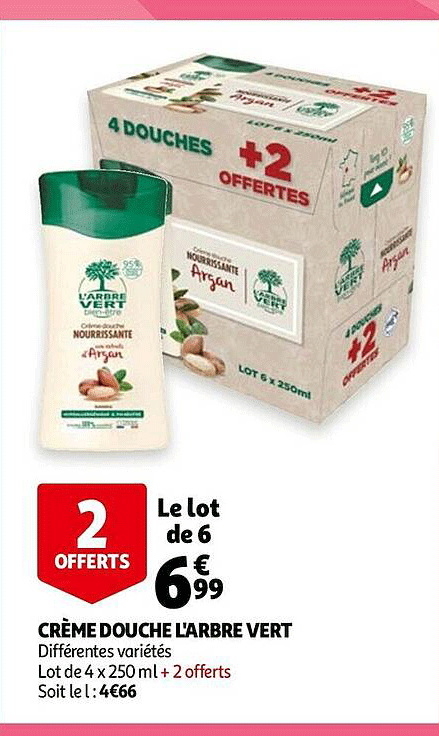 crème douche l'arbre vert