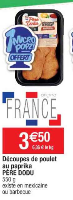 découpes de poulet au paprika père dodu