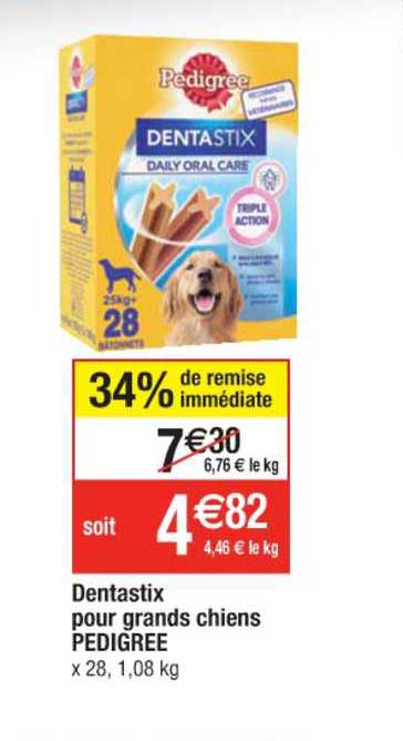 dentastix pour grands chiens pedigree 34% de remise immédiate