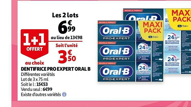 dentifrice pro expert oral b