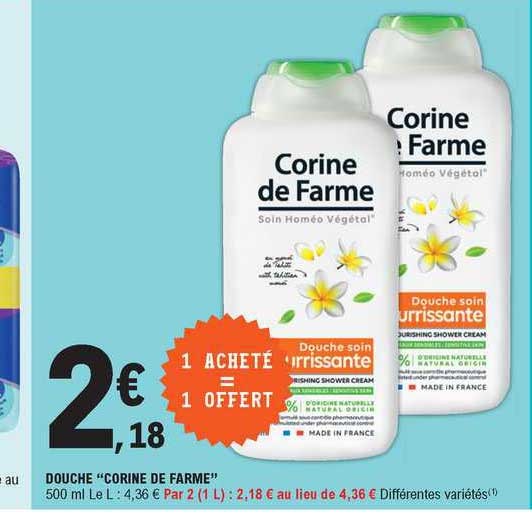 douche corine de farme 1 acheté = 1 offert