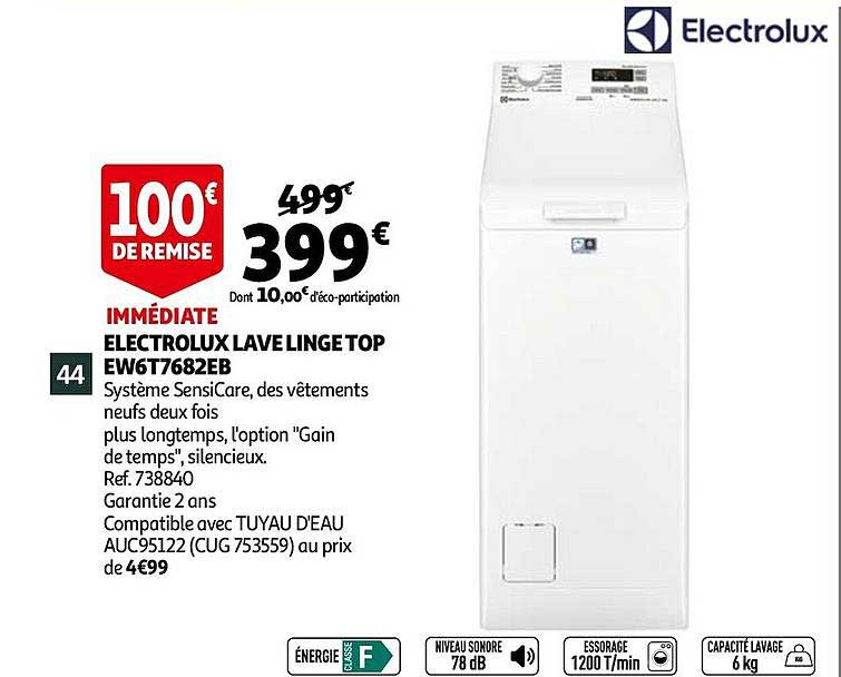 electrolux lave linge top ew6t7682eb