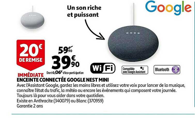 enceinte connectée google nest mini