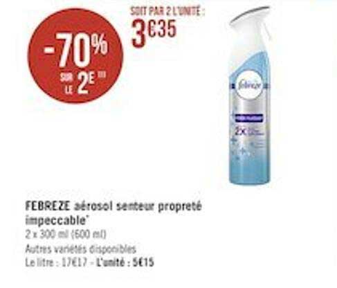 febreze aérosol senteur propreté impeccable