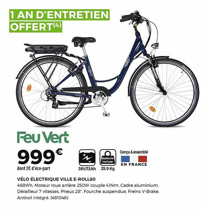 feu vert vélo électrique ville e-roll80