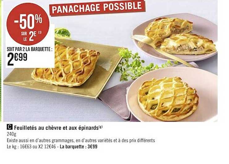 Feuilletés Au Chèvre Et Aux épinards -50% Sur Le 2e