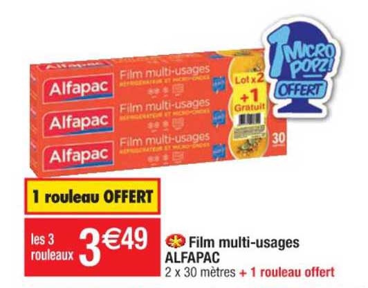 film multi-usages alfapac 1 rouleau offert