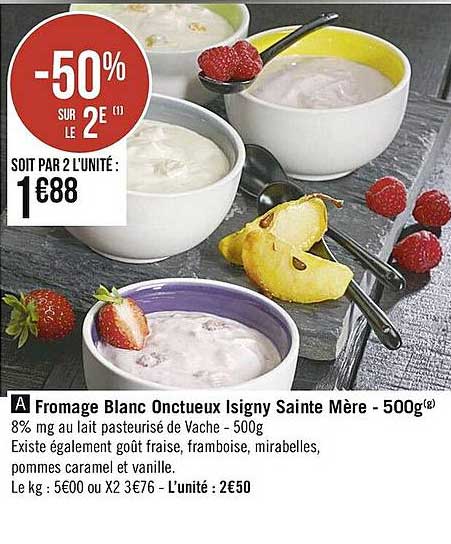 fromage blanc onctueux isigny sainte mère - 500g