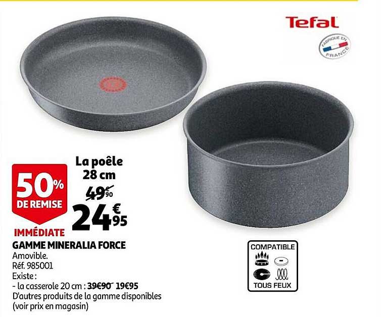 gamme minéralia force : la poêle 28 cm tefal