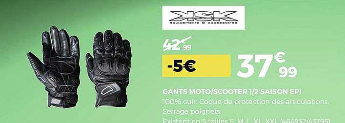 gants moto scooter 1 2 saison epi ksk