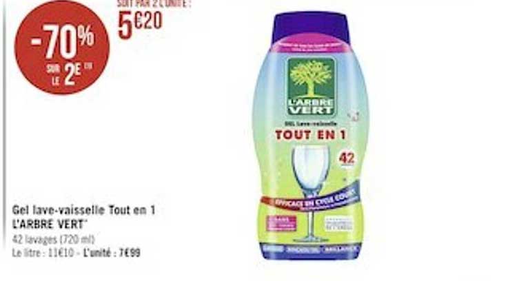 gel lave-vaisselle tout en 1 l'arbre vert