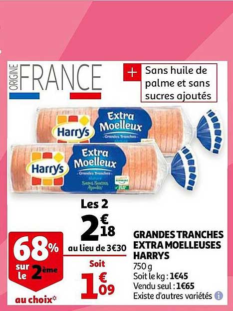 grandes tranches extra moelleuses harrys