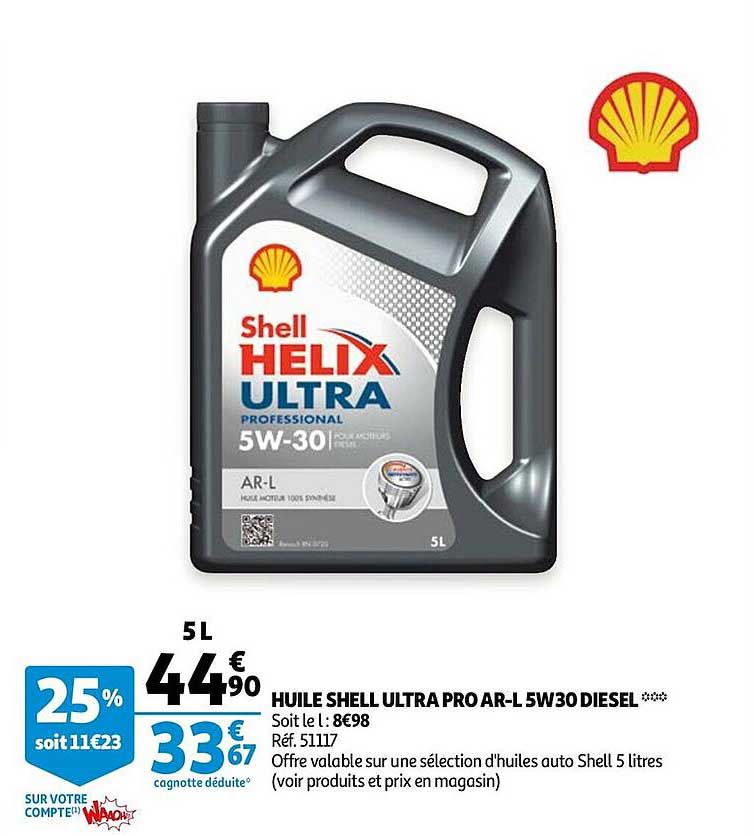 Huile Shell Ultra Pro Ar-l 5w30 Diesel