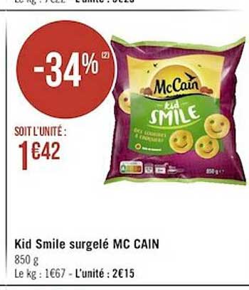 kid smile surgelé mc cain