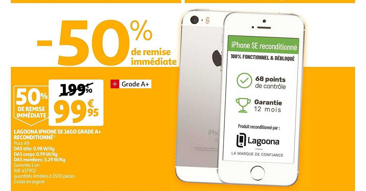 lagoona iphone se 16go grade a+ reconditionné