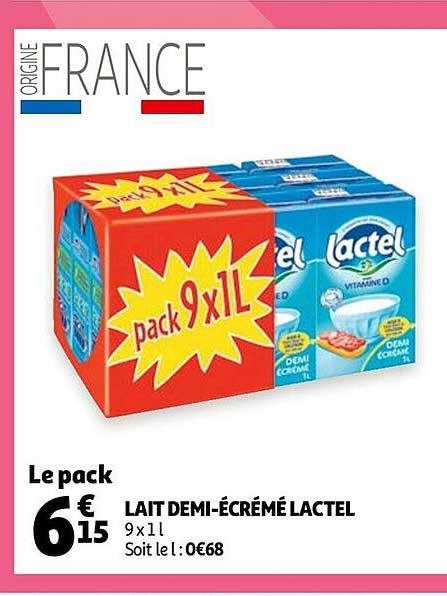 lait demi-écrémé lactel
