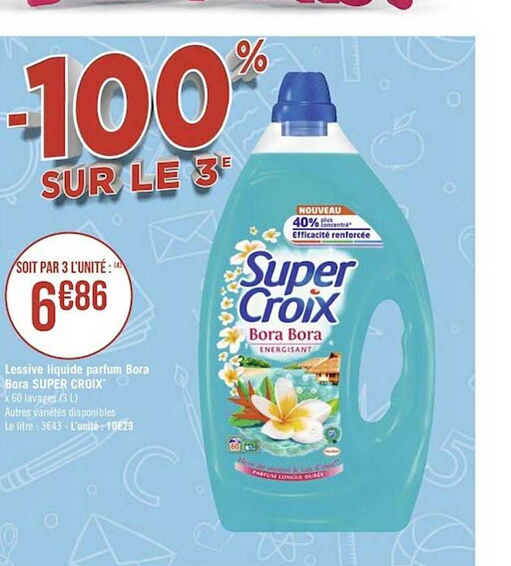 Lessive Liquide Parfum Bora Bora Super Croix