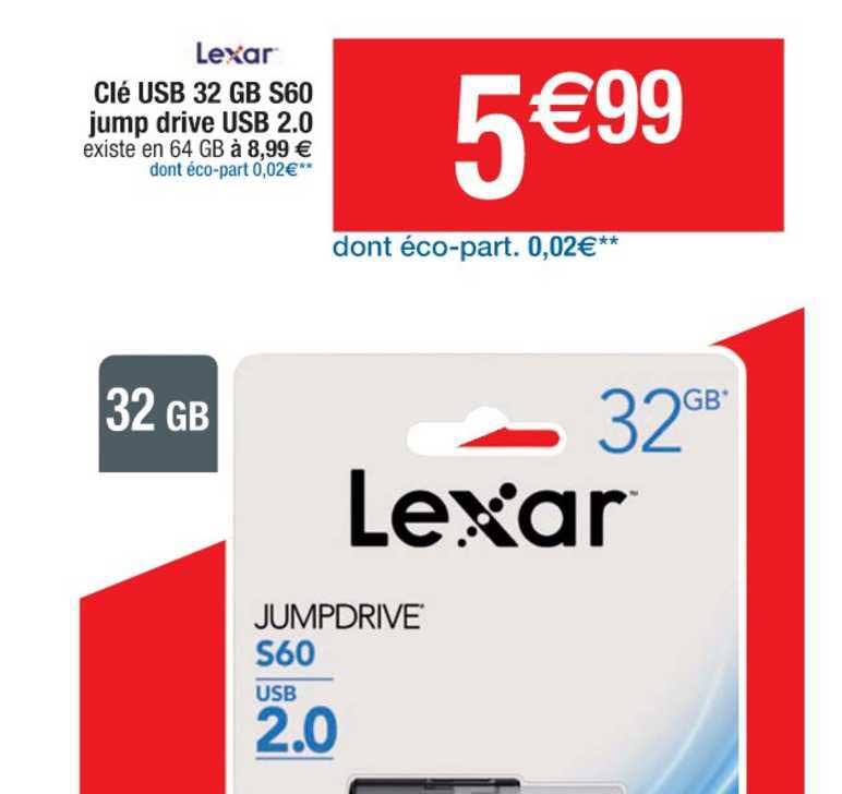 lexar clé usb 32 gb s60 jump drive usb 2.0