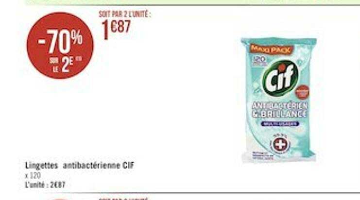 lingettes antibactérienne cif