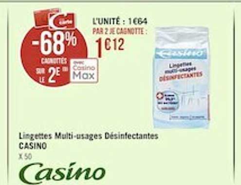 lingettes multi-usages désinfectantes casino