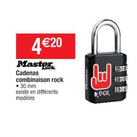 master lock cadenas combinaison rock