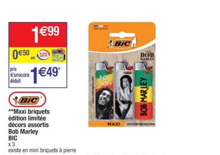 maxi briquets édition limitée décors assortis bob marley bic