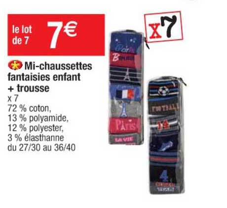 mi-chaussettes fantaisies enfant + trousse