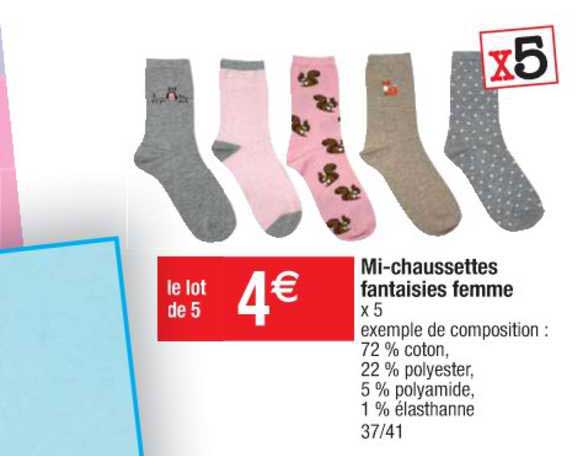 mi-chaussettes fantaisies femme