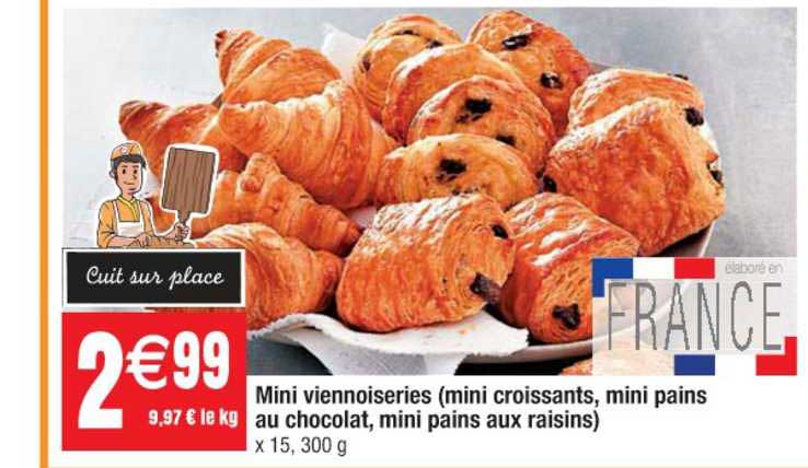 Mini Viennoiseries (mini Croissants, Mini Pains Au Chocolat, Mini Pains Aux Raisins)