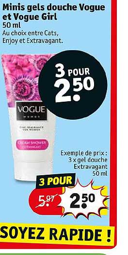 minis gels douche vogue et vogue girl