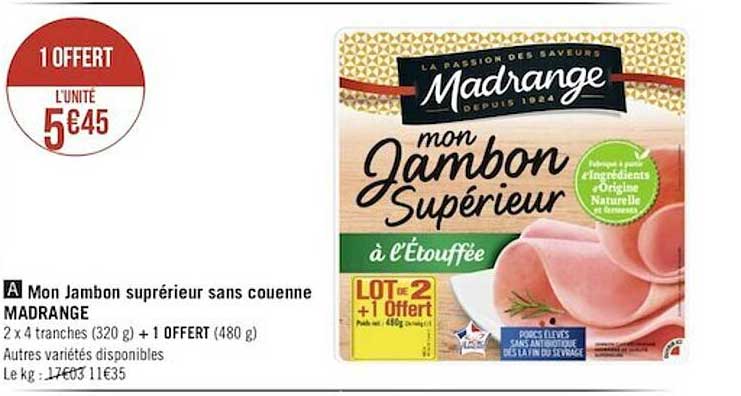 mon jambon supérieur sans couenne madrange