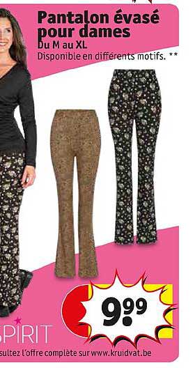 pantalon évasé pour dames