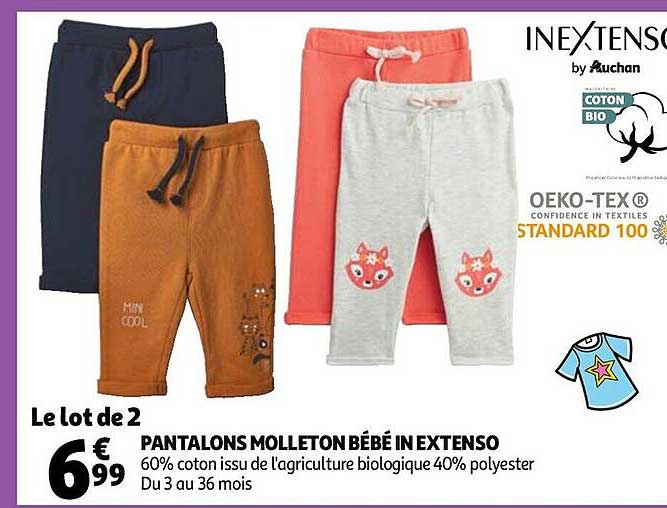pantalons molleton bébé in extenso