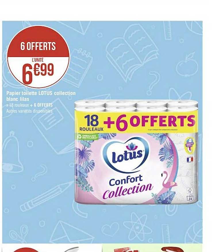 papier toilette lotus collecion blanc lilas