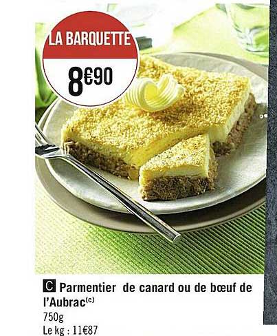 parmentier de canard ou de boeuf de l'aubrac