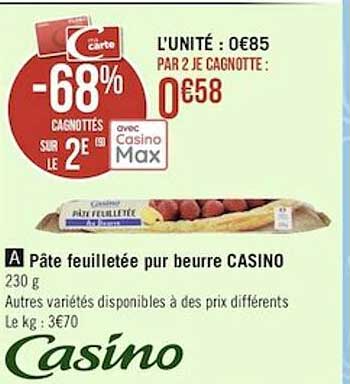 Pâte Feuilletée Pur Beurre Casino