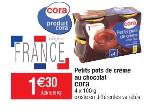 petits pots de crème au chocolat cora