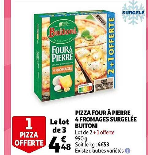 Pizza Four à Pierre 4 Fromages Surgelée Buitoni