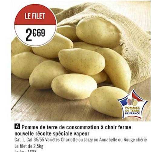 pomme de terre de consommation à chair ferme nouvelle récolte spéciale vapeur