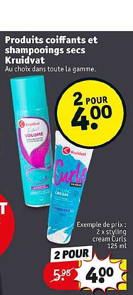produits coiffants et shampooings secs kruidvat