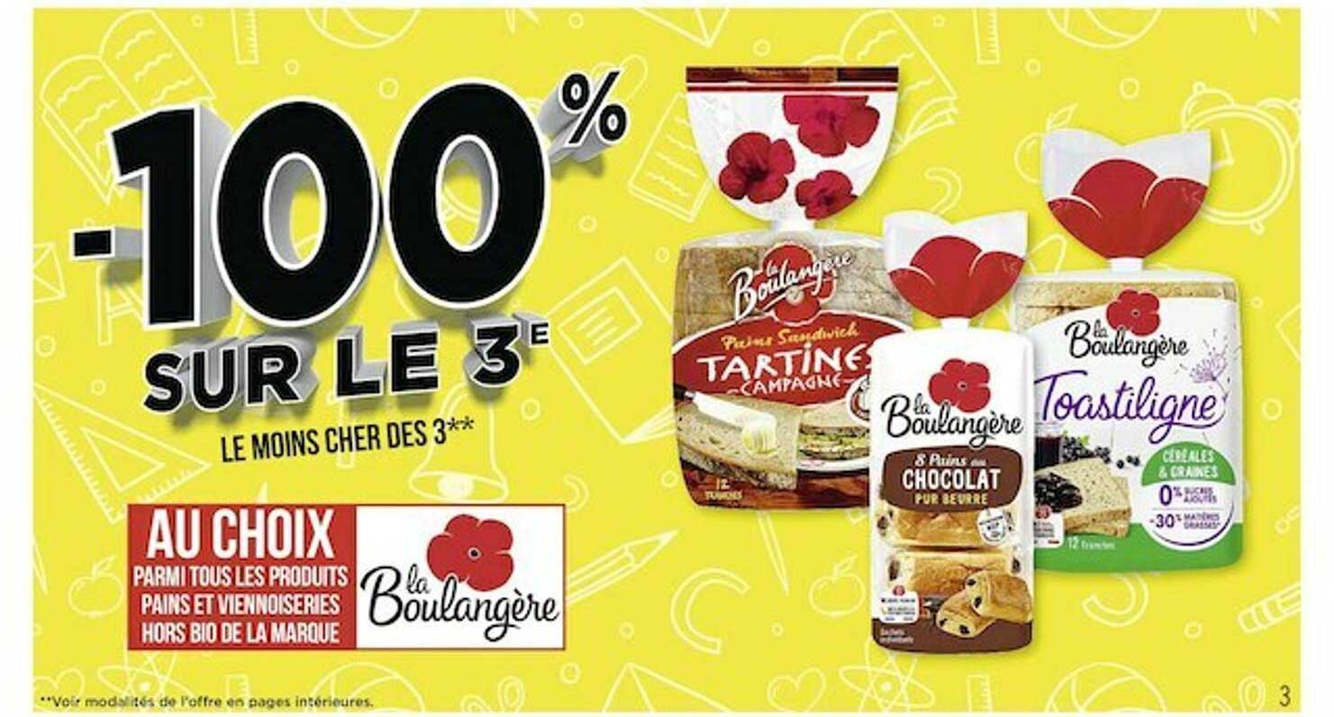 produits pains et viennoiseries hors bio de la marque la boulangère