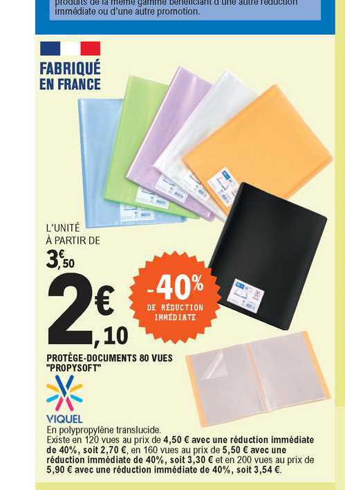 protège-documents 80 vues propysoft -40% de réduction immédiate
