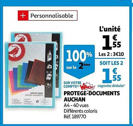 protège-documents auchan