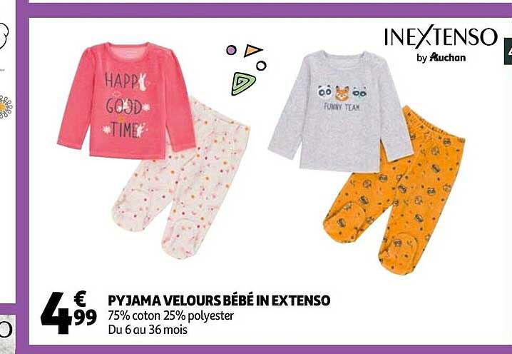 pyjama velours bébé in extenso