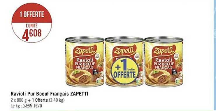 Ravioli Pur Boeuf Français Zapetti