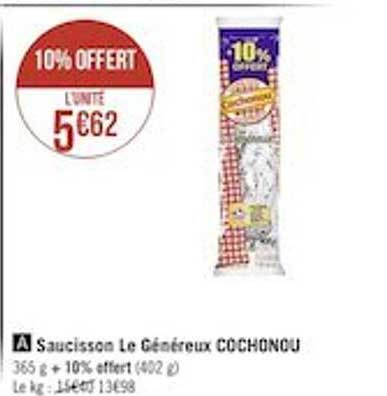 Saucisson Le Généreux Cochonou