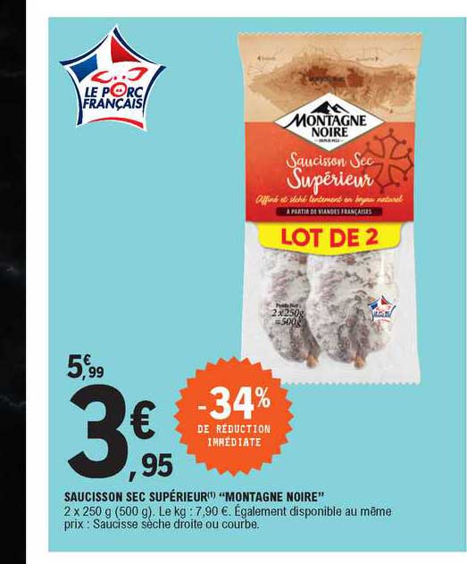 Saucisson Sec Supérieur Montagne Noire -34% De Réduction Immédiate