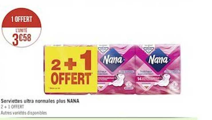 serviettes ultra normales plus nana